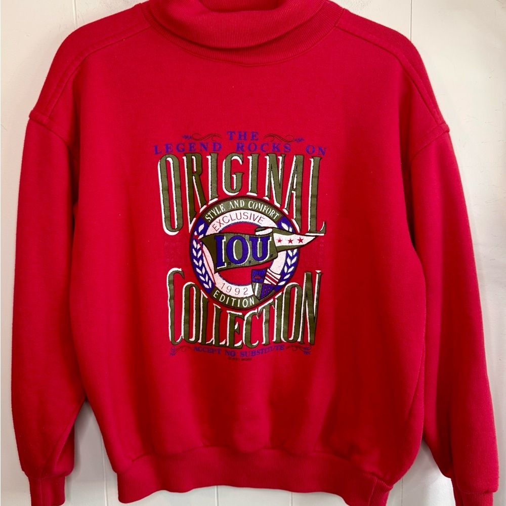 Vintage IOU Original Collection Turtleneck Sweatshirt Adult M 90s Exclusive